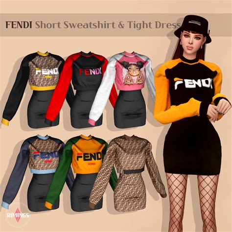 [RIMINGS] FENDI Short Sweatshirt & Tight Dress 